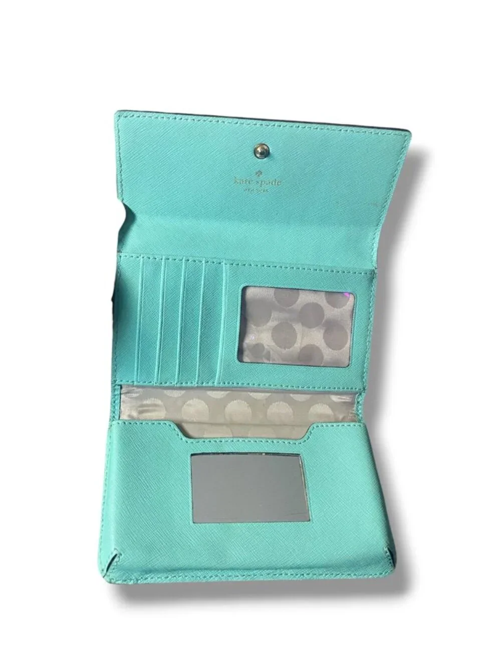 KATE SPADE - Iphone Cases Phone Wristlet Leather 8ARU209 Wallet Pouch MINT GREEN - Picture 2 of 5